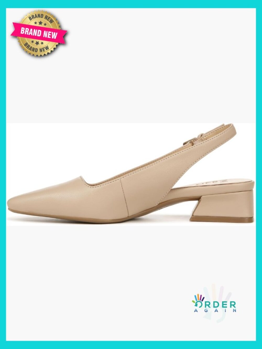 Women's Snip Toe Slingbacks Pump Chunky Block Heel Square Toe Buckle Closure